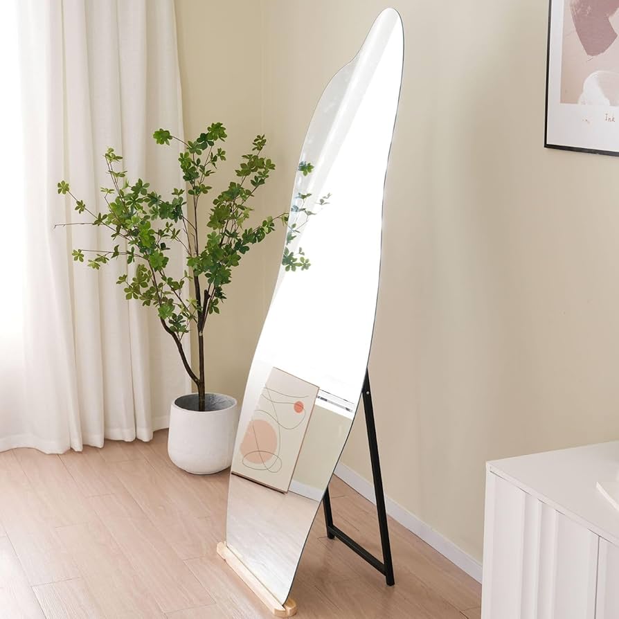 全身鏡姿見鏡スタンドミラー ノンフレームイレギュラミラー立てかけ姿見鏡大型木製台 Amazon.co.jp: 全身鏡 姿見鏡 イレギュラミラー スタンドミラー